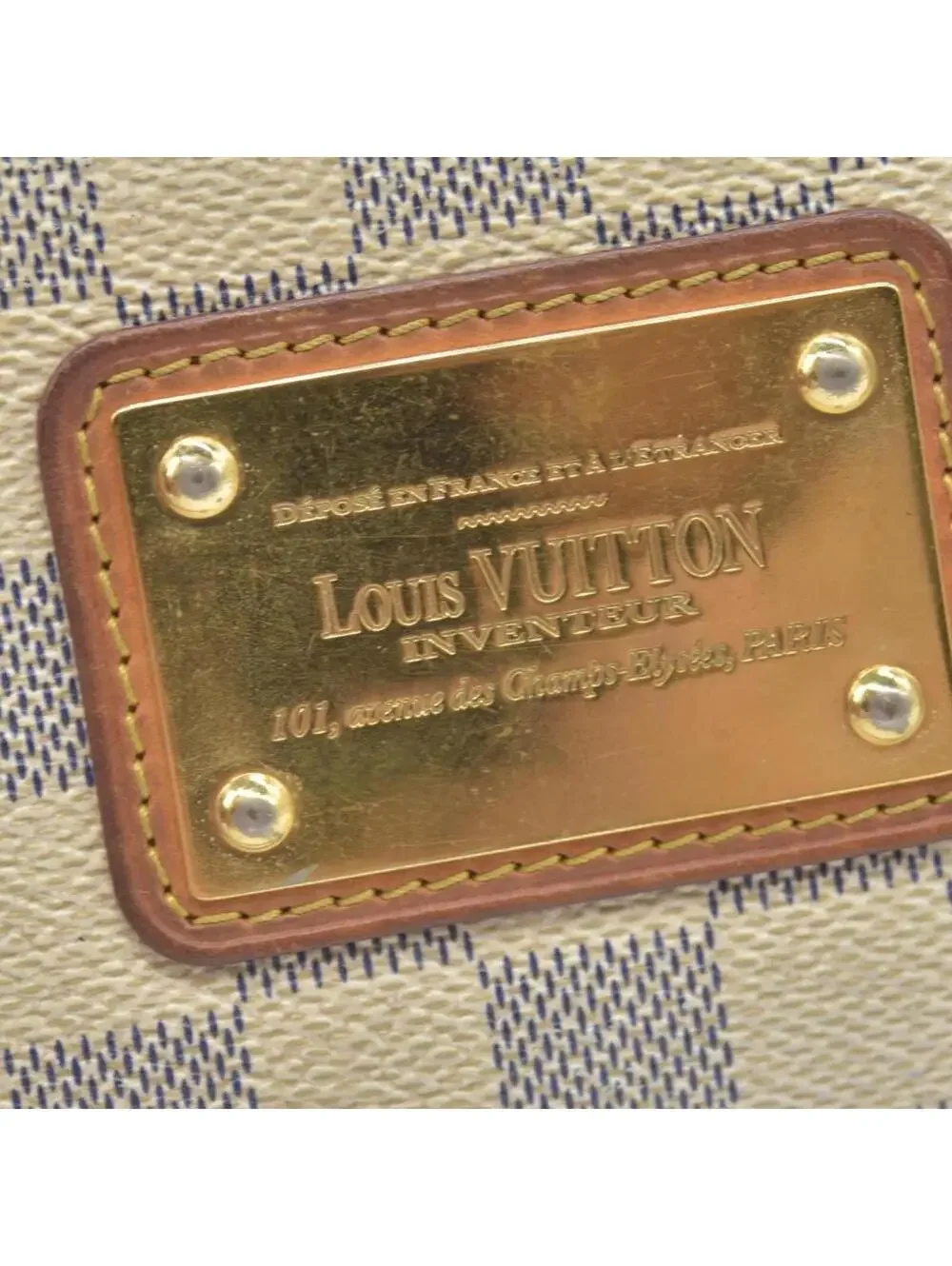 $1460 2012 Louis Vuitton Damier Azur Eva Clutch SN2182